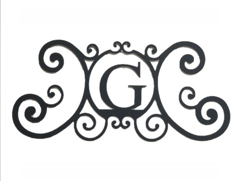 Iron letter monogram door - iron,