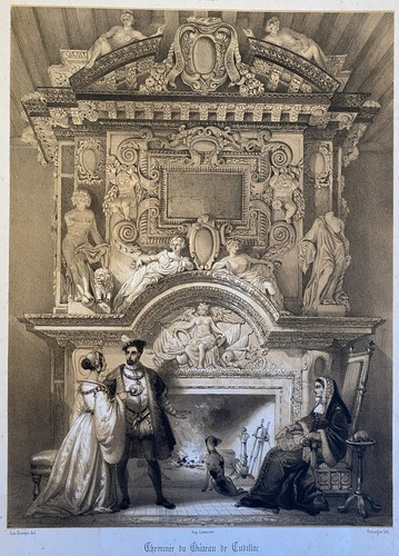 Gravure ancienne cheminée - gravure,