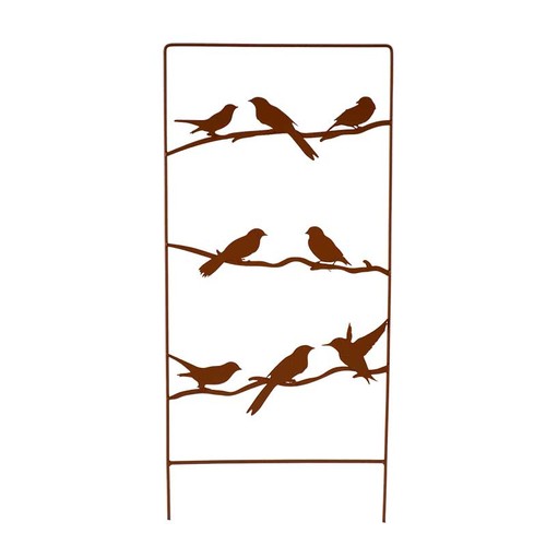 Treillage oiseaux fer - , marron