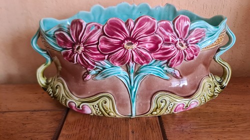 Barbotine cache pot faience - cache, d