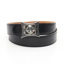 HERMES Touareg belt ceinture #90 Z Box calf leather Barenia SHW
