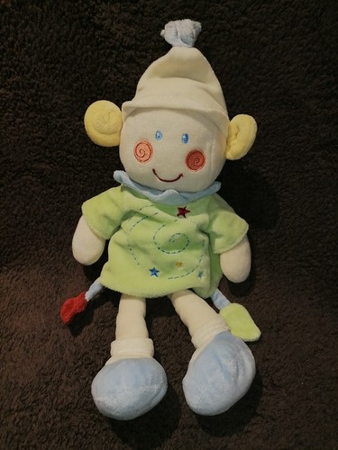 Doudou lutin vert bleu