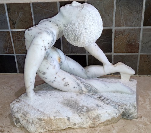 Sculpture marbre blanc - sculpture, en