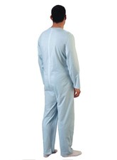 Rekordsan Pyjama sanitaire pour homme classique en coton bleu XXL