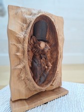 Chat sherlock en bois sculpter