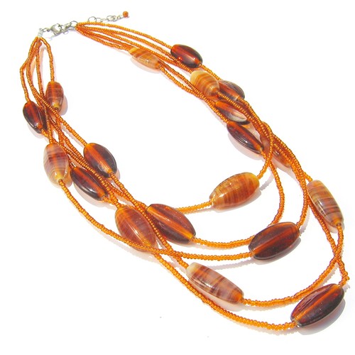 Collier nally perles marron - collier,