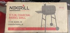 Nexgrill 17.5 Charcoal Barrel BBQ Grill with Side Shelf, Barbecue Grill!!