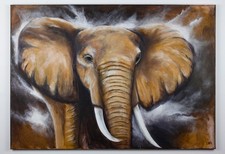 peinture animalière sur toile acrylique éléphant œuvre originale