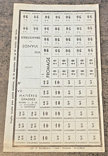 Ticket rationnement seconde - ticket,