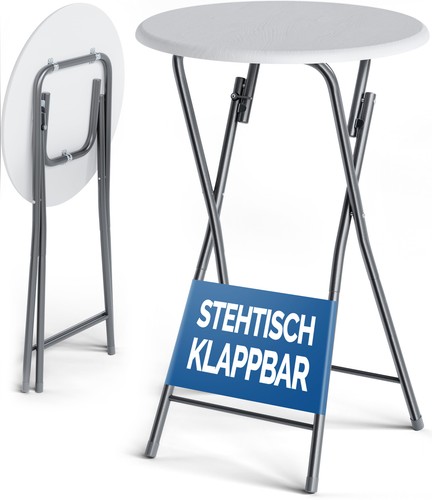 Table haute pliable - , blanc