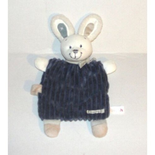 Doudou lapin blanc bleu - doudou,