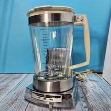 Vintage General Electric GE 22BL2 Two Speed Blender Chrome Oval Glass Jar 