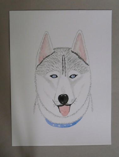 Aquarelle authentique tête - aquarelle,