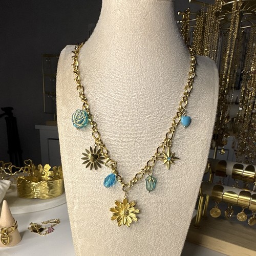 Collier breloque acier - en,