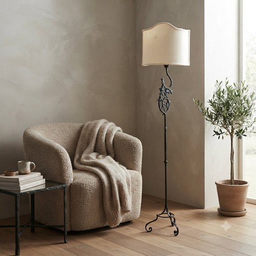 Lampadaire vintage fer forgé - lampadaire,