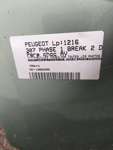 Pare choc avant - peugeot, 307
