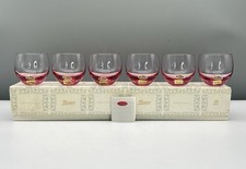 NOS MCM Box Set 6 MOSER CORDIAL SPIRIT LIQUEUR Bar Glasses ROSALIN PINK Culbuto