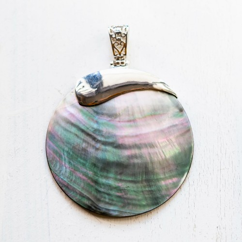 Pendentif rond abalone - rond,