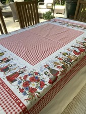Beauville tablecloth 56"x 68" German wine/beer Octoberfest theme, made in France