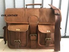 Homme Mallette Cuir Détachable Bracelet Vintage Messager Ordinateur Portable Sac