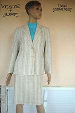 TAILLEUR JUPE BEIGE VESTE +