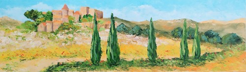 Tableau huile sur toile - -, les
