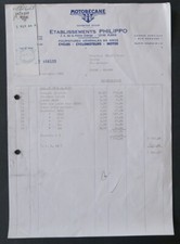 Invoice MOTOBECANE PHILIPPO Plérin motorcycle bicycle bike head illustrated 125