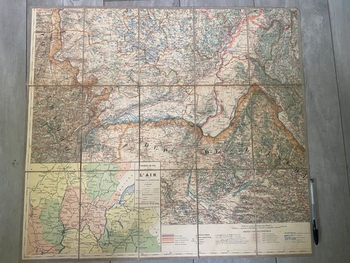 Carte entoilée ain - carte,
