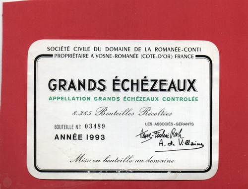 Etiquette grands echezeaux - etiquette,