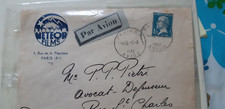 Meteor films envelope and stamp pastor used Paris plane