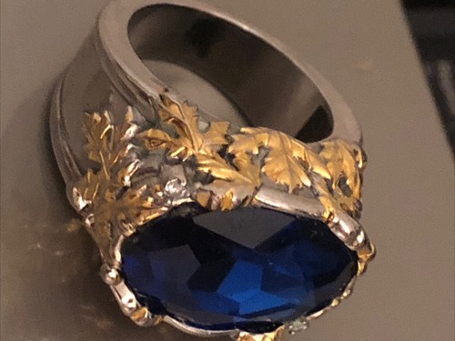 Bague ancienne saphir argent - ,
