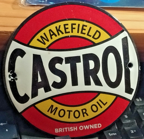 Plaque emaillee castrol - plaque,