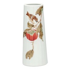 Vase À Fleurs Kutani 8-Gō – Fruits Rouges Avec Design De Moineaux Japon Ryuzan