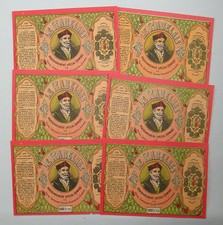 LOT 6 ANTIQUE FOOD LABELS LE RABELAIS 500G SPICES PEPPER LABELS OLD