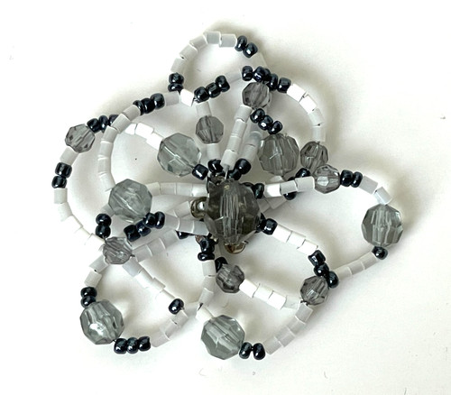 Pendentif perle gris blanc - pendentif,