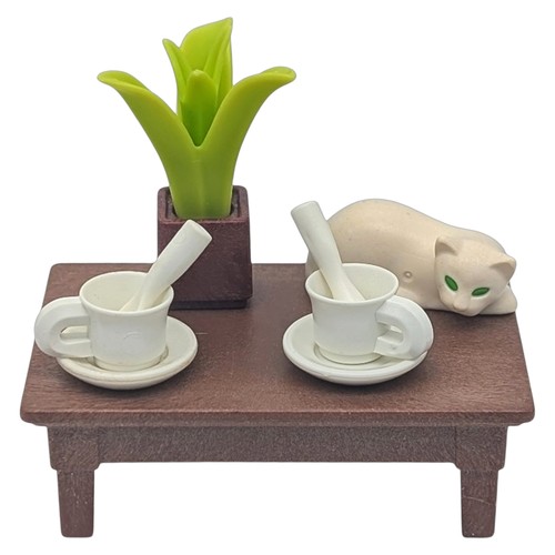 Playmobil table marron tasses