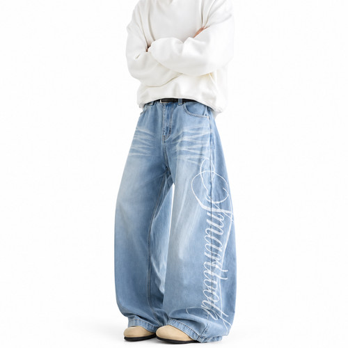 Mens y2k baggy wide - mens, leg