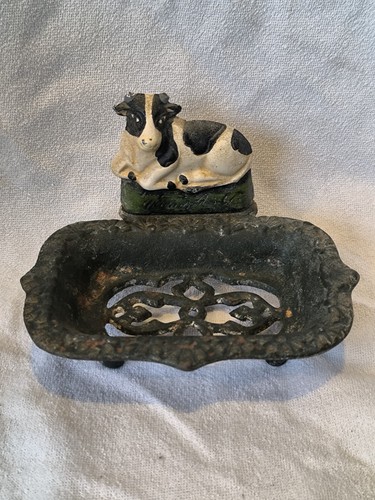Porte savon ancien - porte, vache