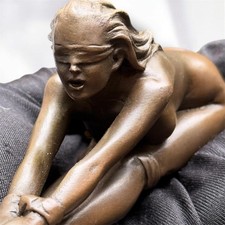 Vintage Bronze Sculpture Statue Woman Marble Deco J.Patoue Rare Decor Rare