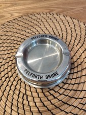 Antique Advertising Ashtray PELFORTH Brown Stainless Guy Degrenne Vintage