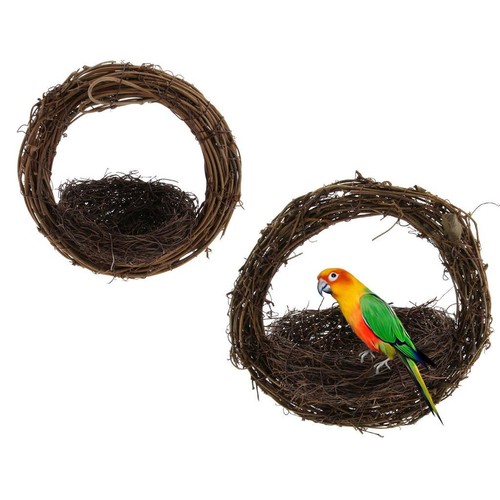 Panier oiseaux paille nid - oiseaux, en