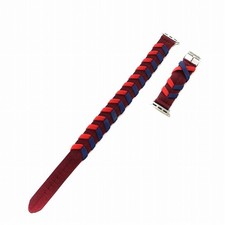 [Excellent+] Hermes Apple Watch Double tour Bridon Band Rouge H Vermilion Navy