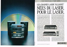 PUBLICITE advertising  1986   SONY   les chaines hi-fi laser ALLIANCE (2 pages)