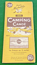RARE: Michelin Card No. 198 - Camping Canoe - 1948 - Nice Condition.