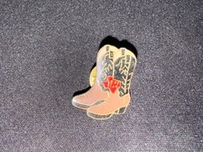 (V2) VINTAGE ENAMEL BADGE PINS COLLECTION BOOTS SANTIAGS LONE STAR TEXAS