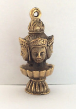 THAI PHRA PHROM BRAHMA 4 Faces Sacred Amulet Brass Talisman Thailand b544