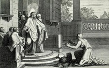 "La Chananeenne Prie Jésus Pour Safille" 1730 French Etched Engraving Print