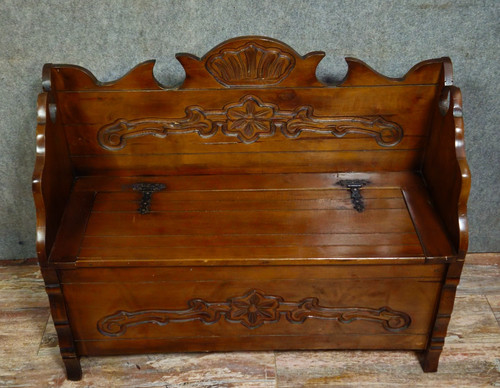 Banc coffre ancien bois - ancien,