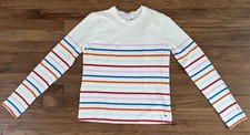 La Ligne Womens Cotton Striped Long Sleeve Tee Shirt Crew Neck Top Size Small
