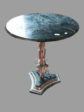 Green marble and silver bronze pedestal.